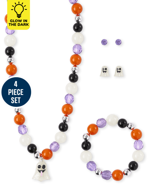 Girls Glow Halloween 4-Piece Jewelry Set