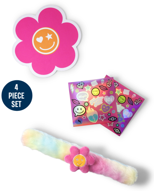 Juego de 4 accesorios para portátil con flores para niñas Tween