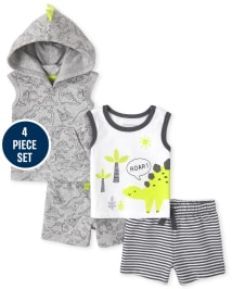 Ensemble de vêtements de jeu 4 pièces Dino pour bébé garçon