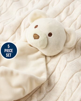 Baby Cable Knit 4-Piece Gift Box Set - H/T VANILLA