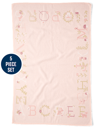 Baby Girls Cable Knit 4-Piece Gift Box Set - PALE BLUSH