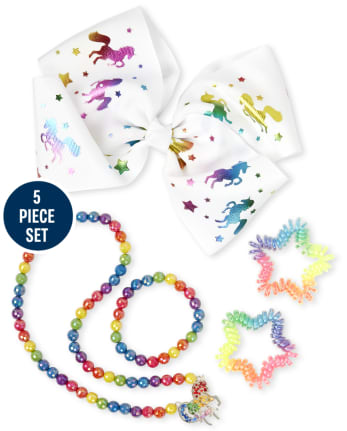 Girls Rainbow Unicorn 6-Piece Jewelry Set
