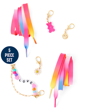 Girls Love Shoelace Charm 7-Piece Set