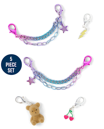 Girls Chain Link Shoelace Charm 5-Pack