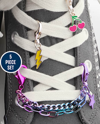 Lot de 5 breloques à lacets en chaîne pour filles
