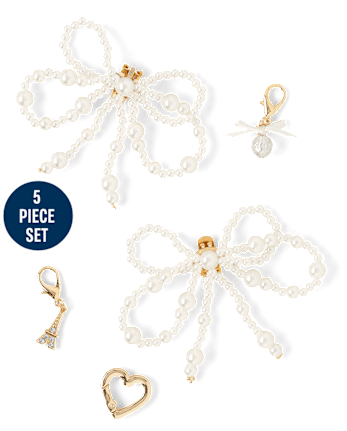 Girls Bow Shoelace Charm 5-Pack