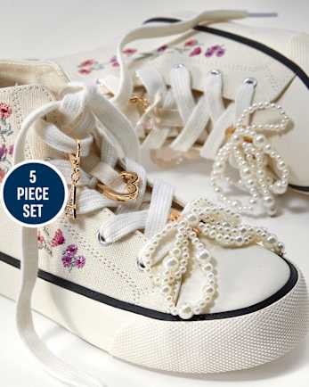 Girls Bow Shoelace Charm 5-Pack