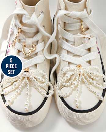 Girls Bow Shoelace Charm 5-Pack