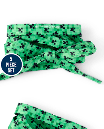 Boys Minecraft Shoelaces & Shoe Charm 5-Piece Set