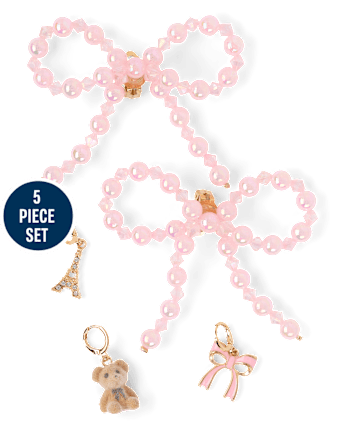 Girls Bow Shoe Charm 5-Pack