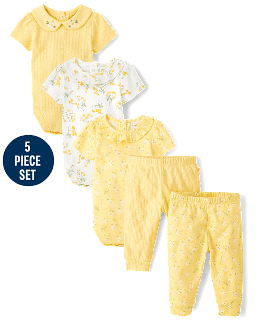 Baby Girls Floral 5-Piece Outfit Set - Homegrown by Gymboree