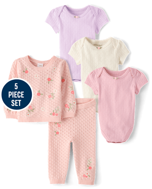 Baby Girls Embroidered Floral 5-Piece Outfit Set - Homegrown by Gymboree - lbl_product_image_view_1