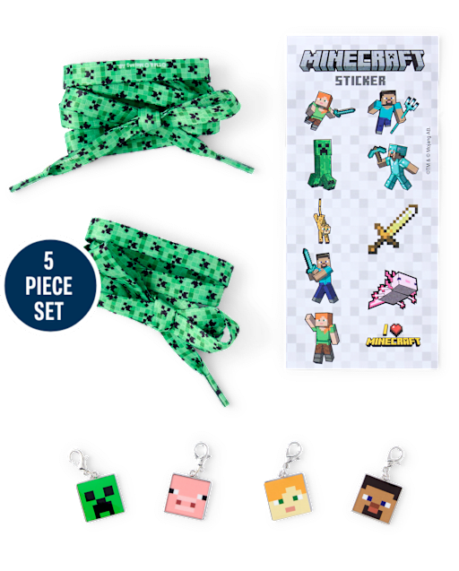Boys Minecraft™ Shoelaces & Shoe Charm 5-Piece Set