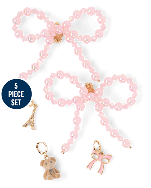 Girls Bow Shoe Charm 5-Pack