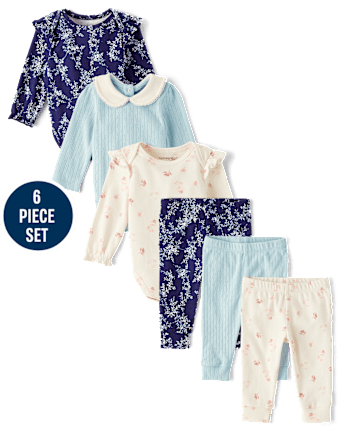 Baby Girls Floral 6-Piece Outfit Set - Homegrown by Gymboree