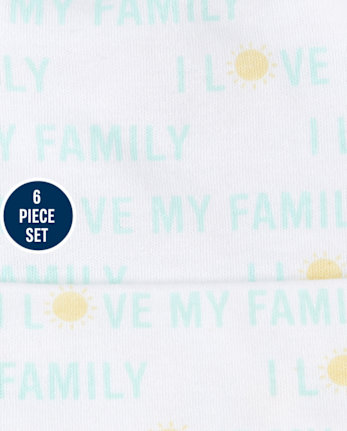 Ensemble 6 pièces bonnet et mitaines noués Sunny Family unisexe pour bébé