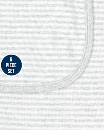 Ensemble bavoir et torchon unisexe pour bébé éléphant, 6 pièces