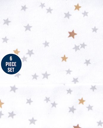 Ensemble 6 pièces bonnet et mitaines noués unisexe pour bébé ours