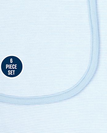 Baby Boys Transportation Bib And Burp Cloth 6-Piece Set