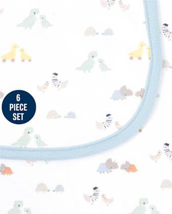 Baby Boys Transportation Bib And Burp Cloth 6-Piece Set