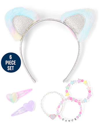 Girls Cat 6-Piece Hair Set