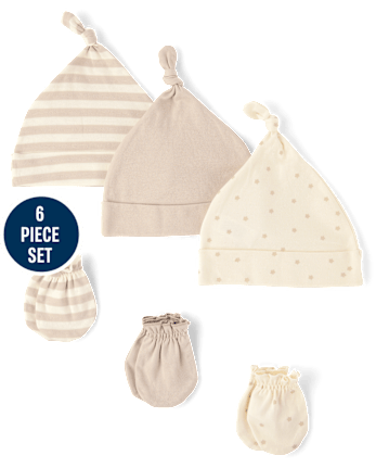 Baby Star Hat And Mittens 6-Piece Set