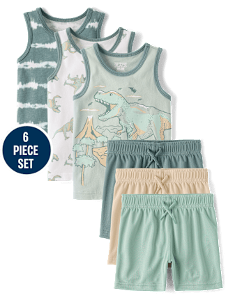 Baby And Toddler Boys Dino 6-Piece Outfit Set