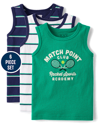 Baby And Toddler Boys Tennis 6-Piece Outfit Set
