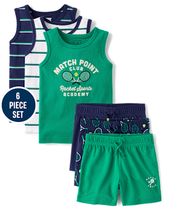 Baby And Toddler Boys Tennis 6-Piece Outfit Set