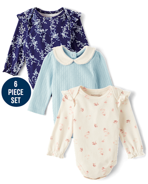 Baby Girls Floral 6-Piece Outfit Set - view 2
