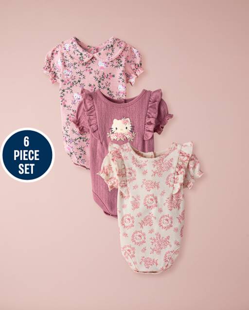 Baby Girls Hello KittyÂ® Floral Toile 6- Piece Outfit Set - lbl_product_image_view_2