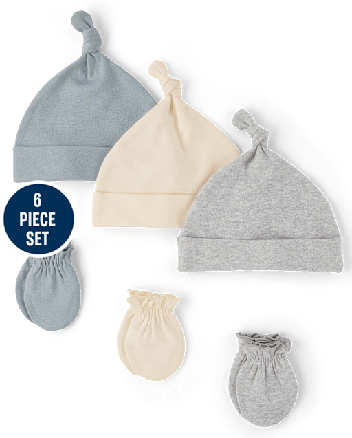 Baby Hat And Mittens 6-Piece Set