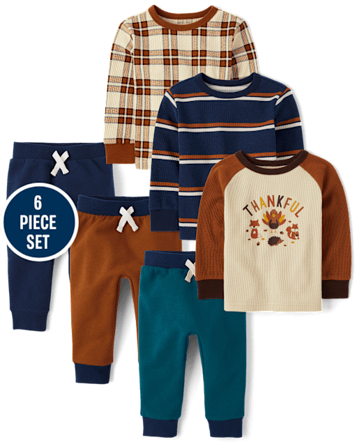 Baby And Toddler Boys Thankful 6-Piece Outfit Set