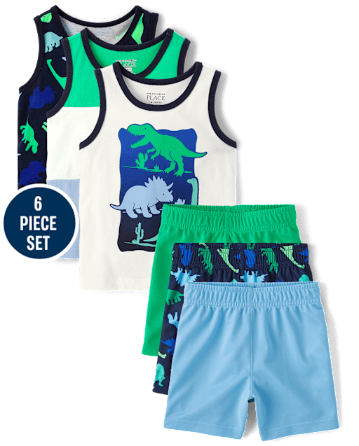 Baby And Toddler Boys Dino 6-Piece Outfit Set