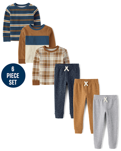 Baby And Toddler Boys Print 6-Piece Outfit Set