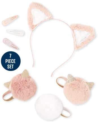 Girls Cat 7-Piece Hair Set