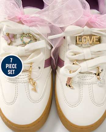 Girls Butterfly Shoelace Charm 7-Piece Set