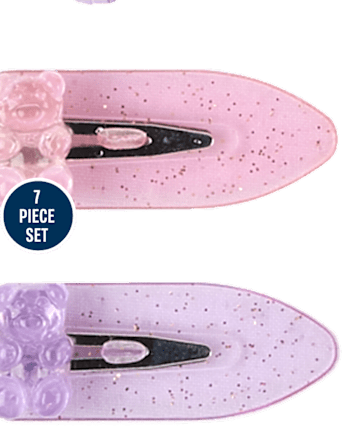 Girls Candy Bear 7-Piece Hair Set