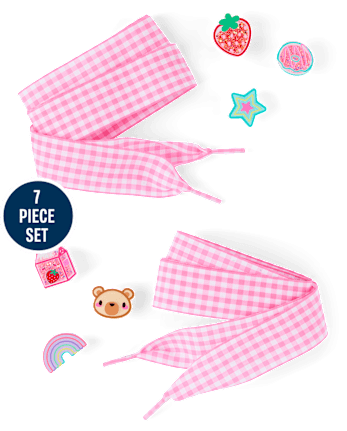 Girls Shoelace & Star Shoe Charm 7-Piece Set