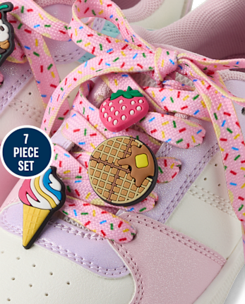 Ensemble de 7 lacets et breloques pour chaussures de bonbons pour filles - MULTI CLR
