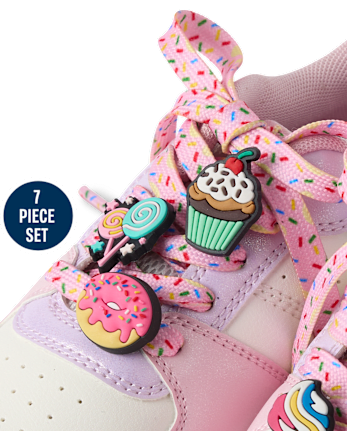 Ensemble de 7 lacets et breloques pour chaussures de bonbons pour filles - MULTI CLR