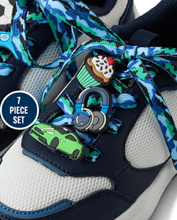 Ensemble de 7 lacets et breloques pour chaussures de gamer pour garçons - MULTI CLR