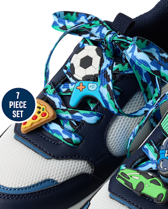 Ensemble de 7 lacets et breloques pour chaussures de gamer pour garçons - MULTI CLR