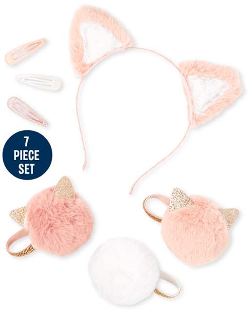 Girls Cat 7-Piece Hair Set