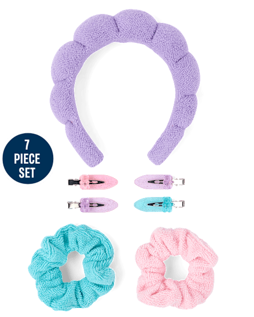 Girls Candy Bear 7-Piece Hair Set