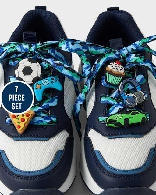 Ensemble de 7 lacets et breloques pour chaussures de gamer pour garçons