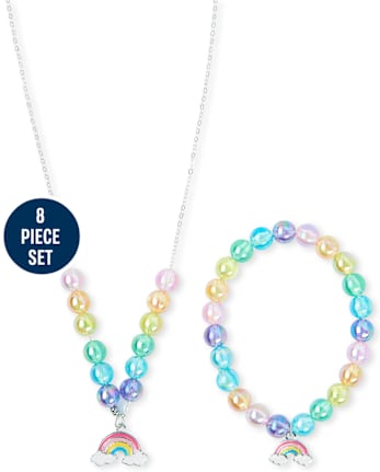 Girls Rainbow 8-Piece Jewelry Set