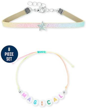Girls Rainbow 8-Piece Jewelry Set