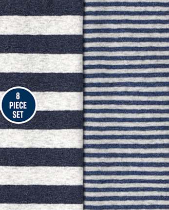 Conjunto de 8 piezas a rayas para bebé niño