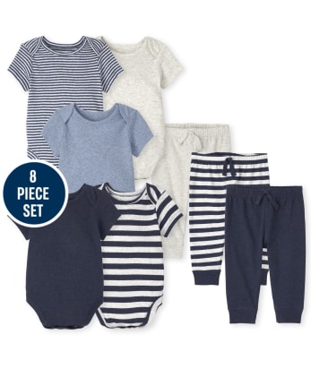 Conjunto de 8 piezas a rayas para bebé niño